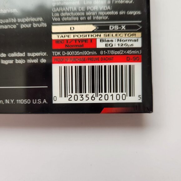 TDK D90 IEC Type I Normal Position Audio Cassette Tape High Output 90 Minutes Se - Picture 3 of 4